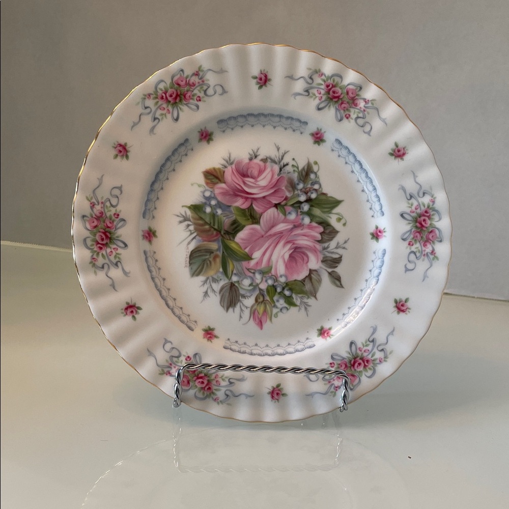 Royal Albert China Vintage 1960’s Birthday Plate with Florals and gold trim